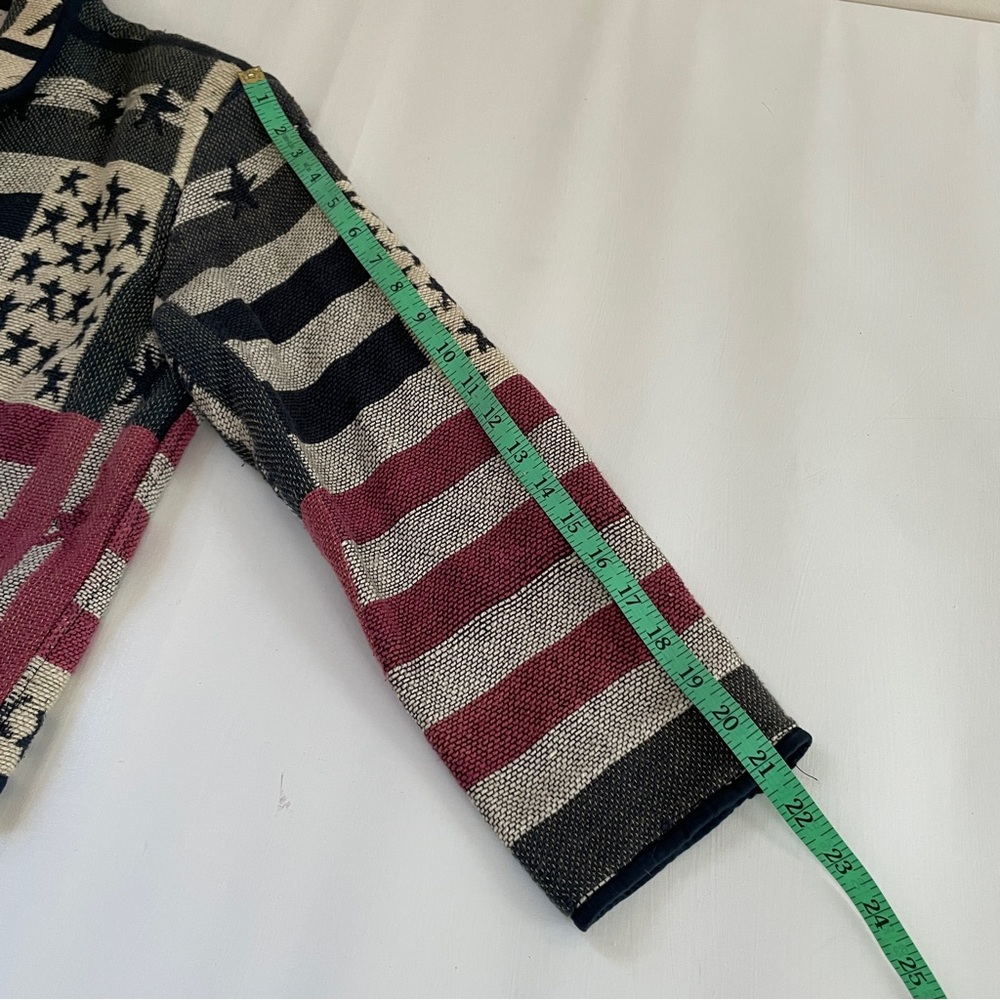 Jacket Womens Medium Tapestry USA Flag Stars Western Red Blue Patriotic 4th July - Picture 15 of 15